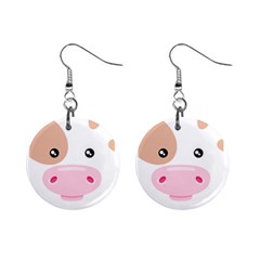 Funny Cow Mini Button Earrings by trulycreative