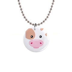 Funny Cow 1  Button Necklace by trulycreative