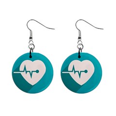 Heart Rate Mini Button Earrings