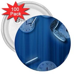 Time Clock Watch Hours 3  Buttons (100 Pack)  by HermanTelo