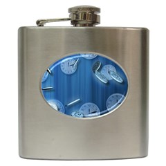 Time Clock Watch Hours Hip Flask (6 Oz)