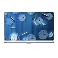 Time Clock Watch Hours Business Card Holder