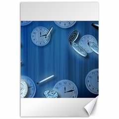 Time Clock Watch Hours Canvas 12  X 18 