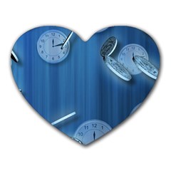 Time Clock Watch Hours Heart Mousepads by HermanTelo