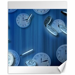 Time Clock Watch Hours Canvas 11  X 14  by HermanTelo