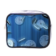 Time Clock Watch Hours Mini Toiletries Bag (one Side)