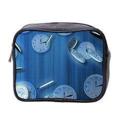 Time Clock Watch Hours Mini Toiletries Bag (two Sides) by HermanTelo