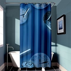 Time Clock Watch Hours Shower Curtain 36  X 72  (stall)  by HermanTelo