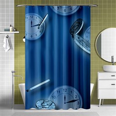 Time Clock Watch Hours Shower Curtain 48  X 72  (small)  by HermanTelo