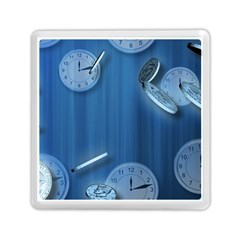 Time Clock Watch Hours Memory Card Reader (square) by HermanTelo