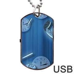 Time Clock Watch Hours Dog Tag Usb Flash (one Side)