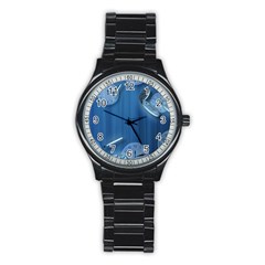 Time Clock Watch Hours Stainless Steel Round Watch