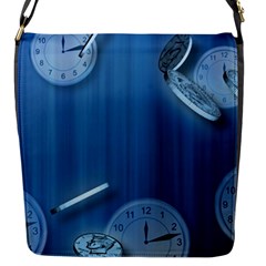 Time Clock Watch Hours Flap Closure Messenger Bag (s) by HermanTelo