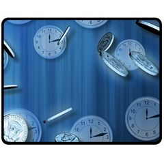 Time Clock Watch Hours Double Sided Fleece Blanket (medium) 