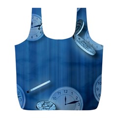 Time Clock Watch Hours Full Print Recycle Bag (l)