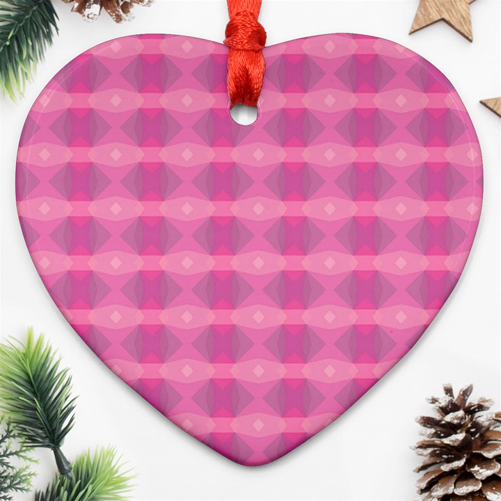 Pink Heart Ornament (Two Sides)