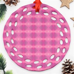 Pink Round Filigree Ornament (two Sides)