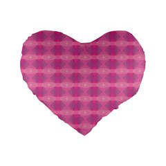 Pink Standard 16  Premium Flano Heart Shape Cushions