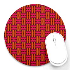 Pattern Red Background Structure Round Mousepads by HermanTelo