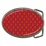 Pattern Red Background Structure Belt Buckles Front