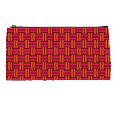 Pattern Red Background Structure Pencil Cases by HermanTelo