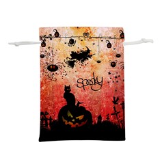 Funny Halloween Design, Cat, Pumpkin And Witch Lightweight Drawstring Pouch (s) by FantasyWorld7