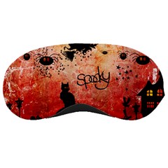 Funny Halloween Design, Cat, Pumpkin And Witch Sleeping Mask by FantasyWorld7