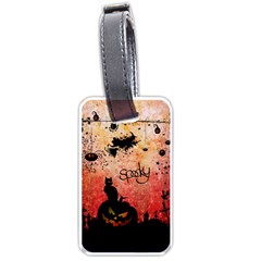 Funny Halloween Design, Cat, Pumpkin And Witch Luggage Tag (one Side) by FantasyWorld7