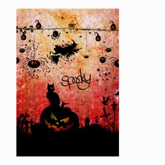 Funny Halloween Design, Cat, Pumpkin And Witch Small Garden Flag (two Sides) by FantasyWorld7