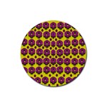 Flower Wreaths Ornate Flowers Decorative Rubber Coaster (Round)  Front