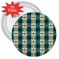 Pattern Texture Plaid Grey 3  Buttons (10 Pack)  by Mariart