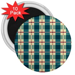 Pattern Texture Plaid Grey 3  Magnets (10 Pack)  by Mariart