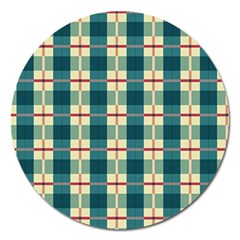 Pattern Texture Plaid Grey Magnet 5  (round) by Mariart