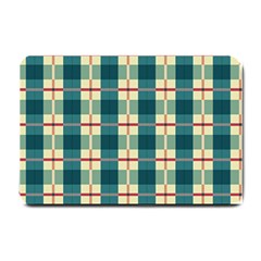 Pattern Texture Plaid Grey Small Doormat  by Mariart