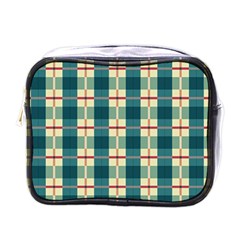 Pattern Texture Plaid Grey Mini Toiletries Bag (one Side) by Mariart