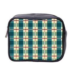 Pattern Texture Plaid Grey Mini Toiletries Bag (two Sides) by Mariart