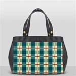 Pattern Texture Plaid Grey Oversize Office Handbag (2 Sides) Back