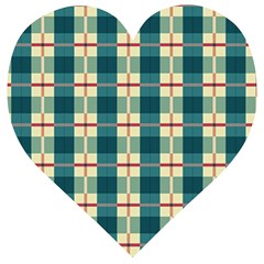 Pattern Texture Plaid Grey Wooden Puzzle Heart