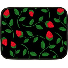 Roses Flowers Spring Flower Nature Double Sided Fleece Blanket (mini) 