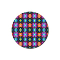 Squares Spheres Backgrounds Texture Rubber Coaster (round)  by HermanTelo