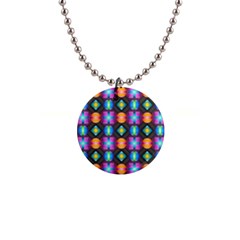 Squares Spheres Backgrounds Texture 1  Button Necklace by HermanTelo