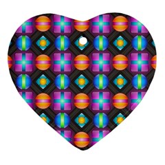 Squares Spheres Backgrounds Texture Heart Ornament (two Sides) by HermanTelo