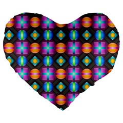 Squares Spheres Backgrounds Texture Large 19  Premium Heart Shape Cushions