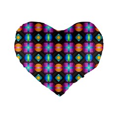 Squares Spheres Backgrounds Texture Standard 16  Premium Flano Heart Shape Cushions