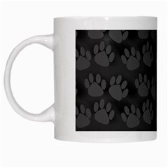 Pattern Texture Feet Dog Grey White Mugs by HermanTelo