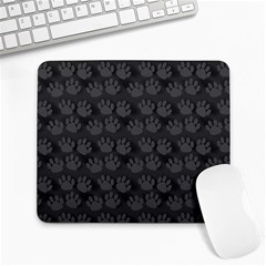 Pattern Texture Feet Dog Grey Large Mousepads by HermanTelo