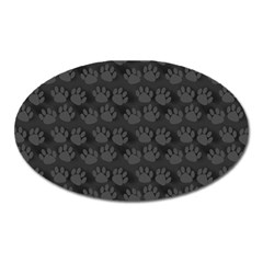 Pattern Texture Feet Dog Grey Oval Magnet by HermanTelo