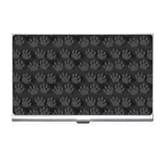 Pattern Texture Feet Dog Grey Business Card Holder