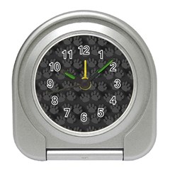 Pattern Texture Feet Dog Grey Travel Alarm Clock