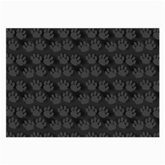 Pattern Texture Feet Dog Grey Large Glasses Cloth (2 Sides)